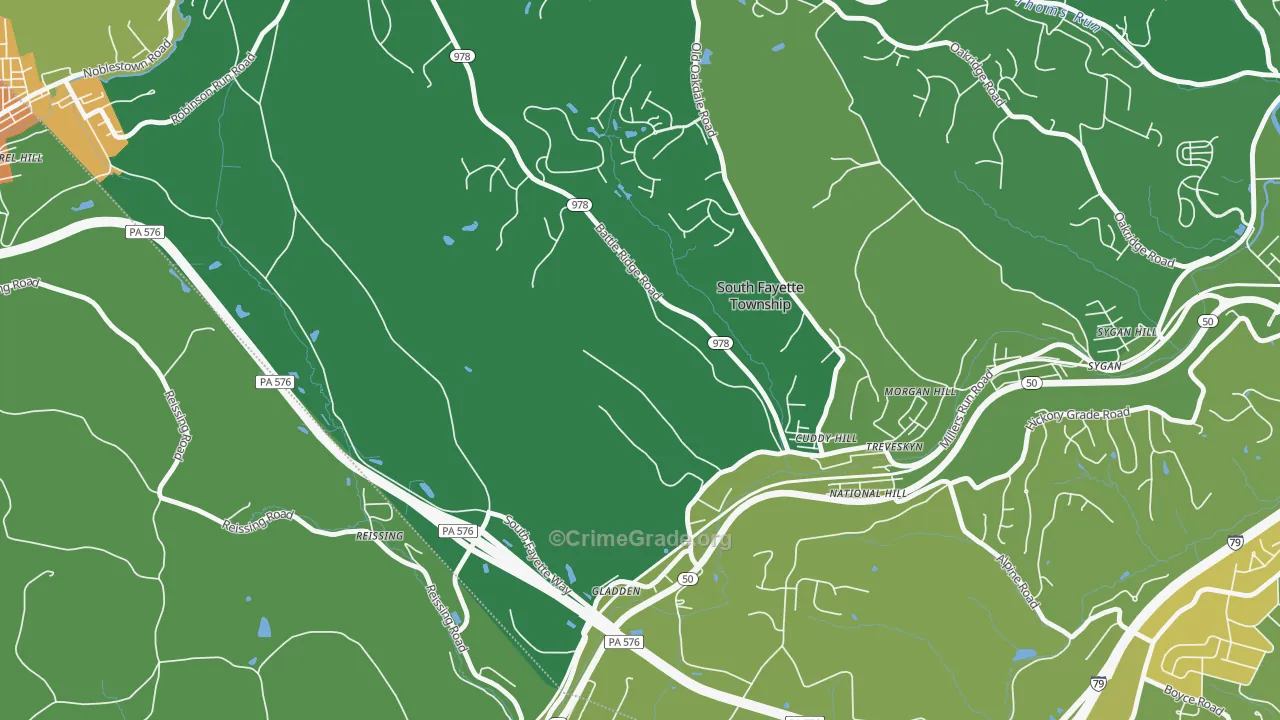 Cuddy, PA Map of Murder Rates