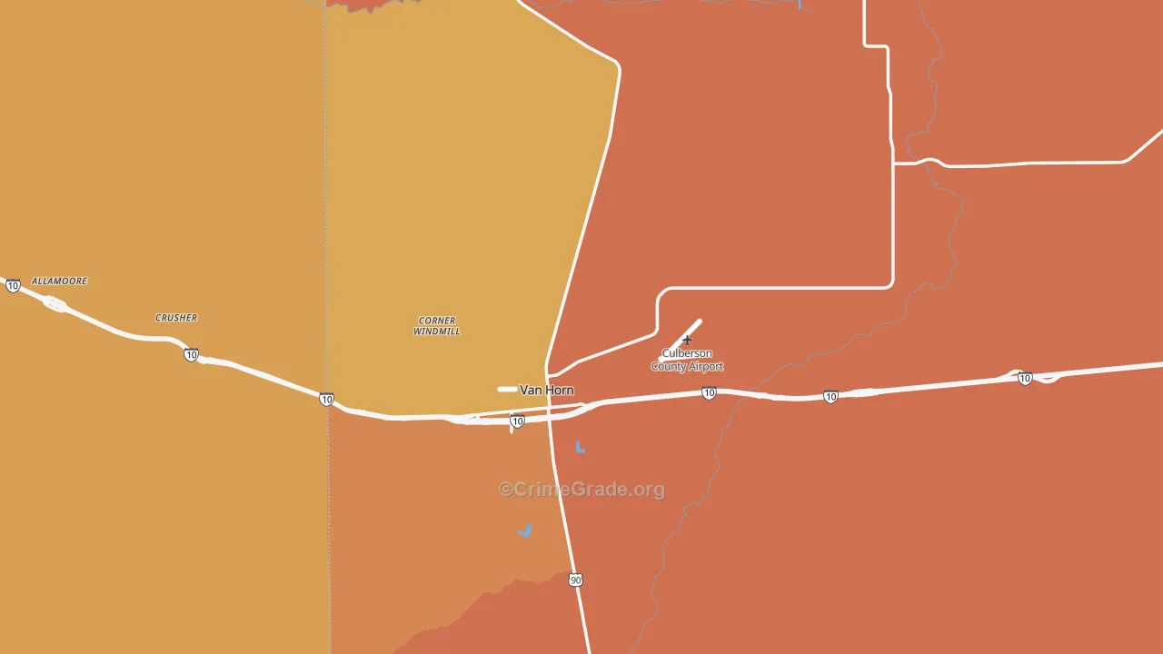Culberson County, TX Map of Murder Rates