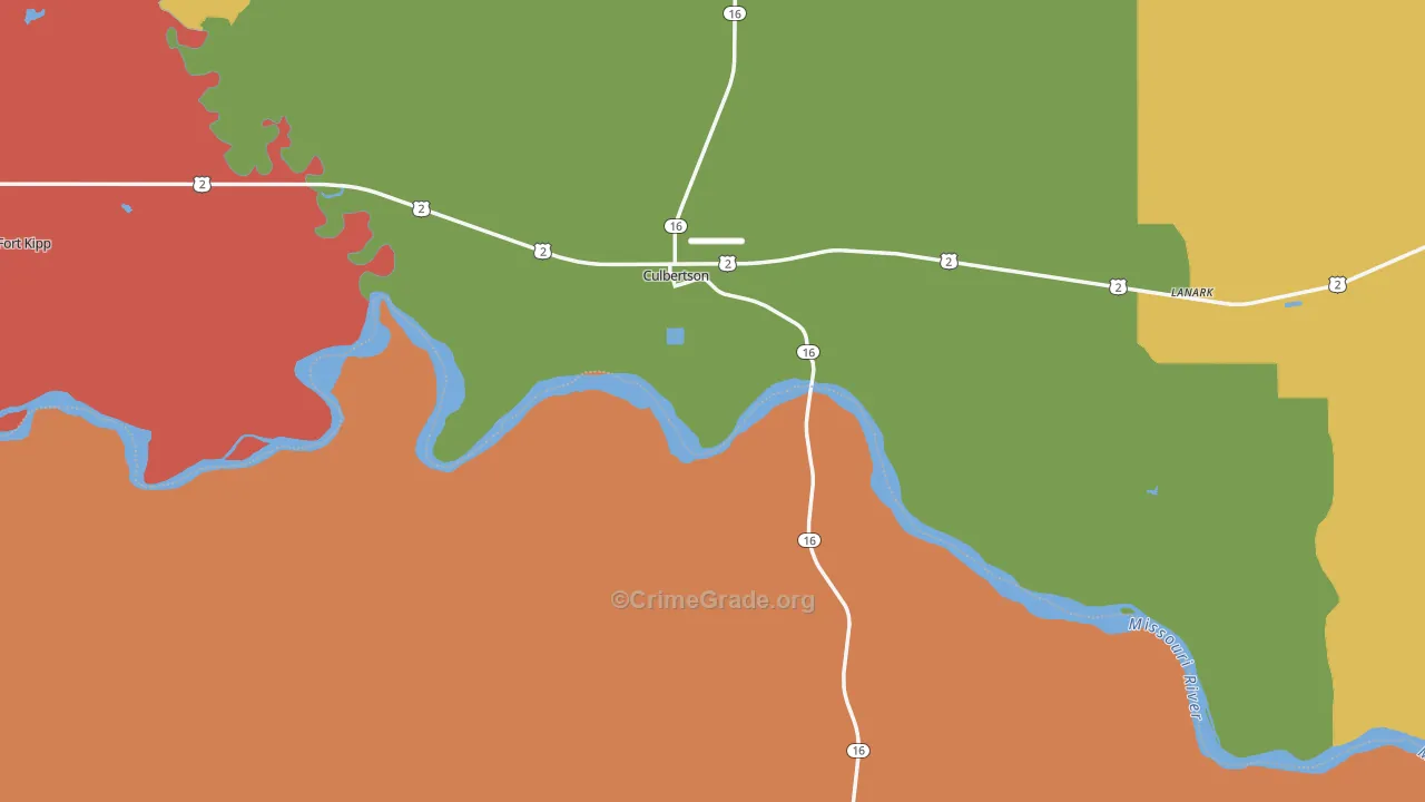 Culbertson, MT Map of Murder Rates