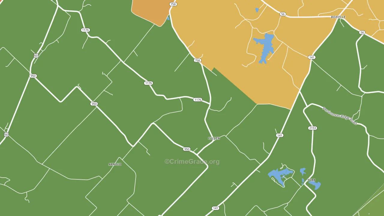 Cullen, KY Map of Murder Rates