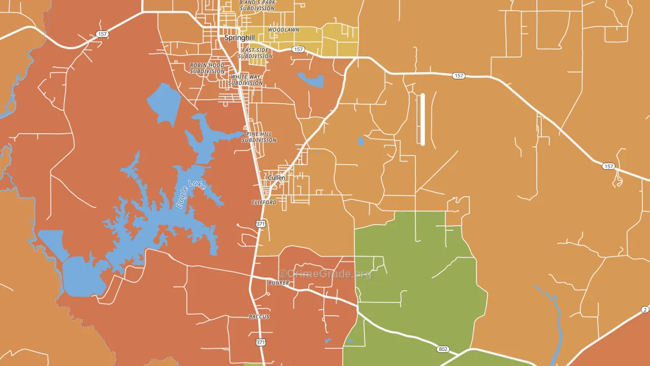 Cullen, LA Map of Murder Rates