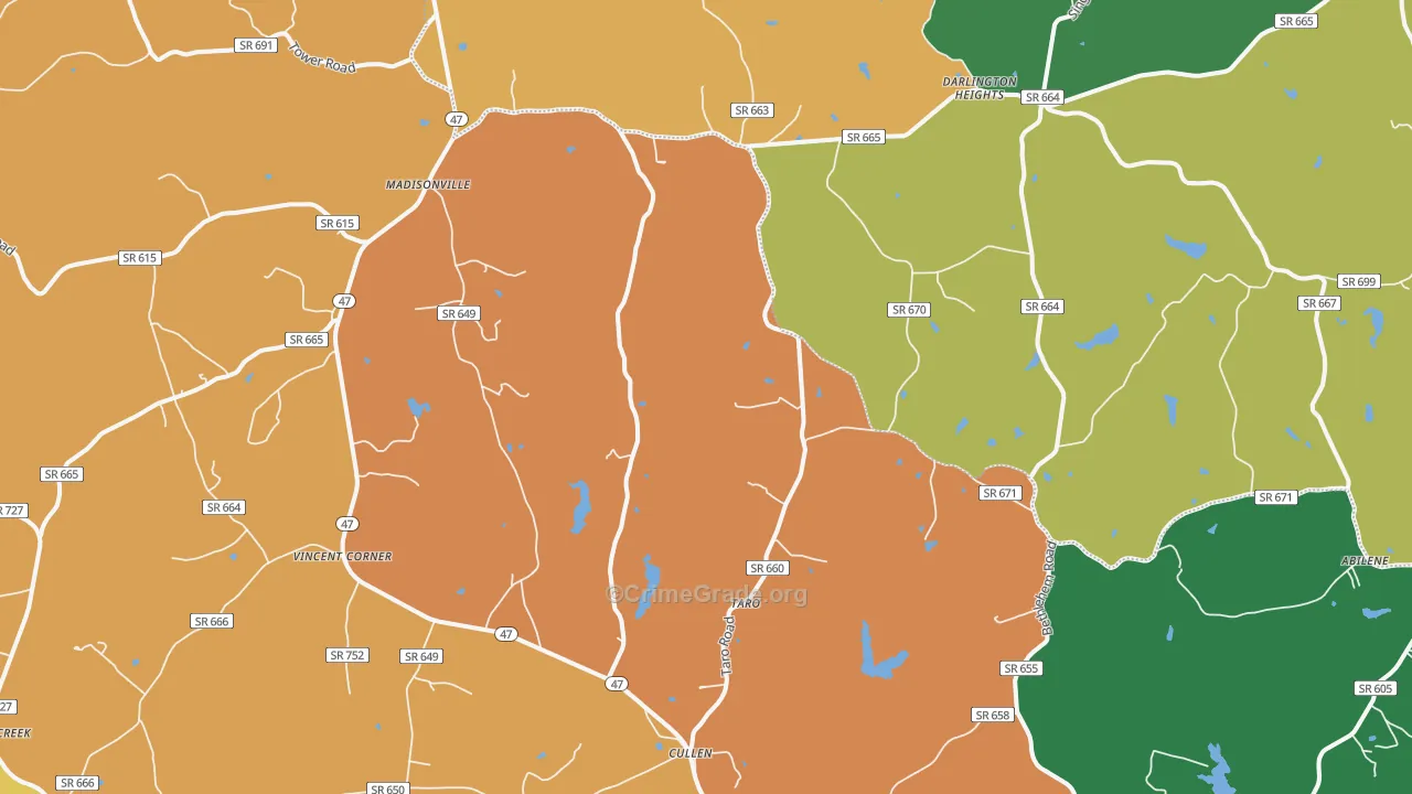 Cullen, VA Map of Murder Rates
