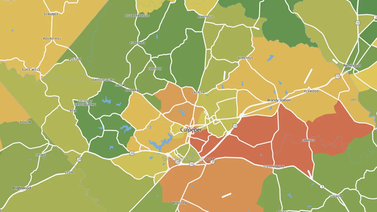 Culpeper County, VA Map of Murder Rates