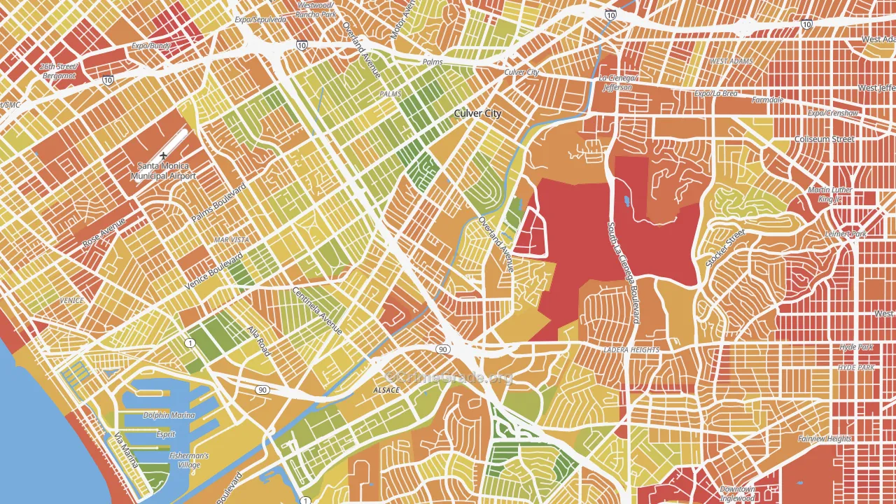 Culver City, CA Map of Murder Rates