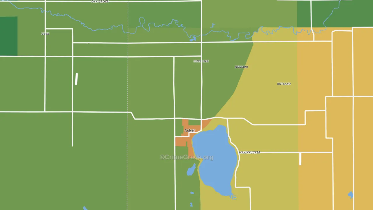 Culver, IN Map of Murder Rates