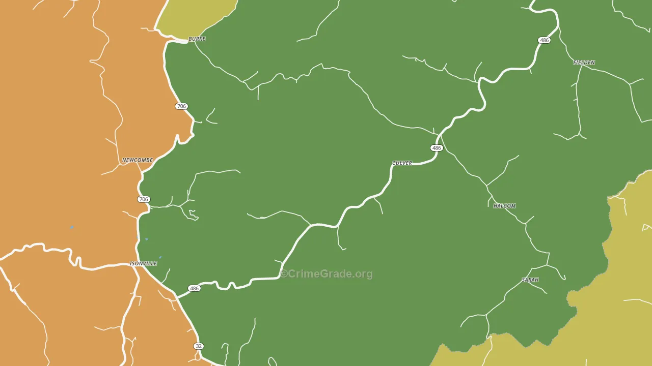 Culver, KY Map of Murder Rates