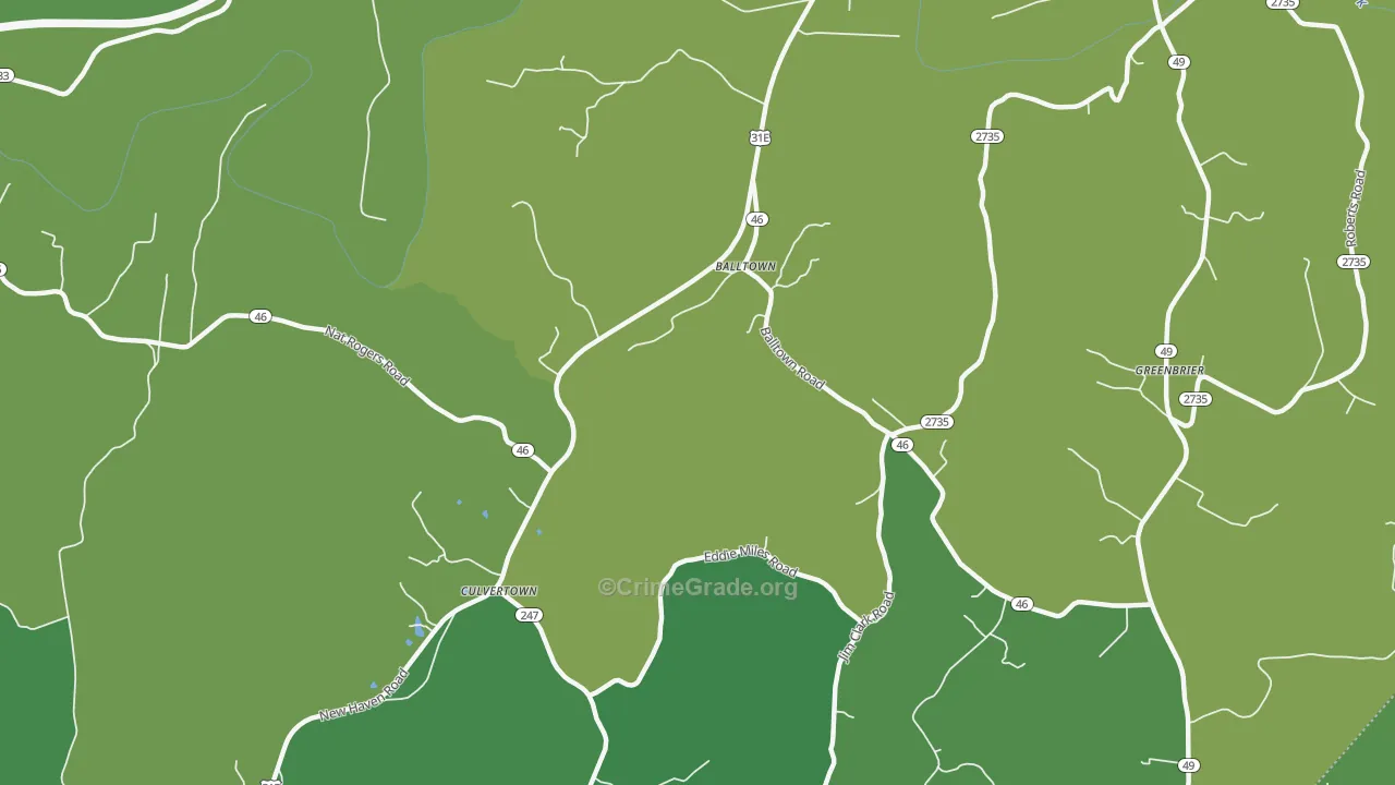 Culvertown, KY Map of Murder Rates