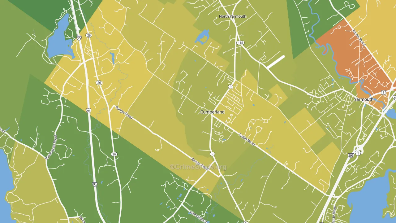 Cumberland Center, ME Map of Murder Rates