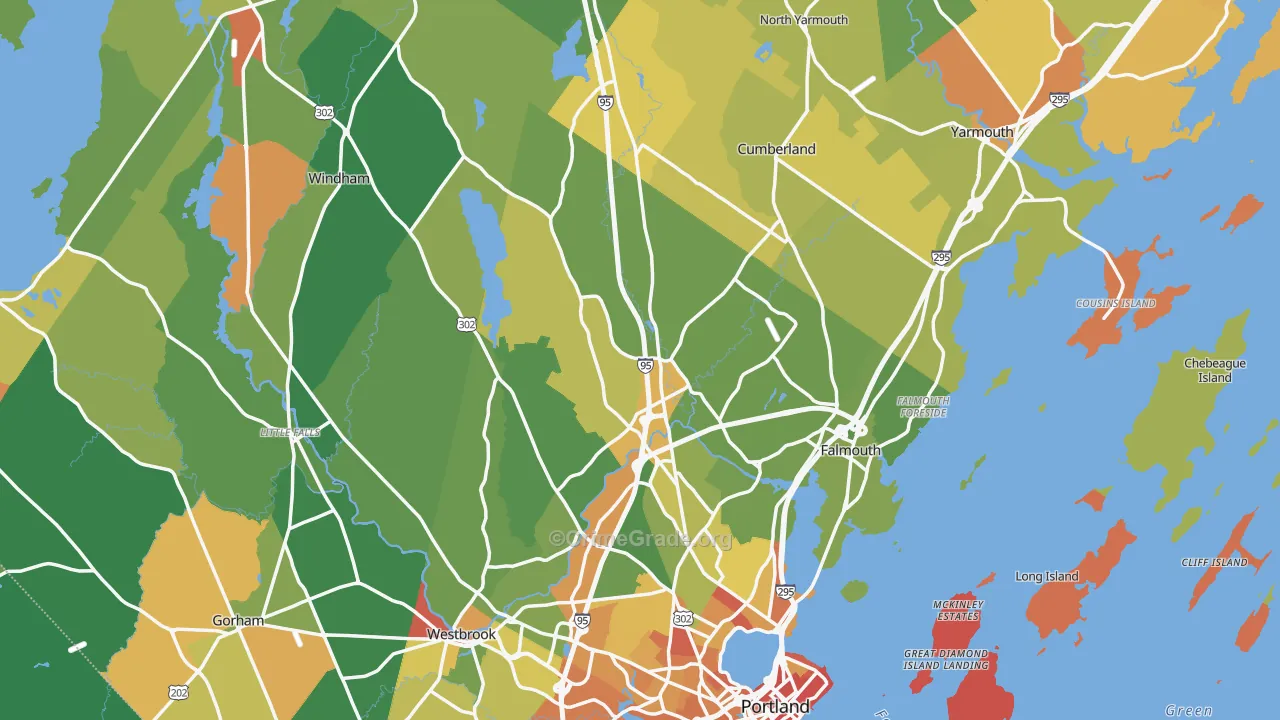 Cumberland County, ME Map of Murder Rates
