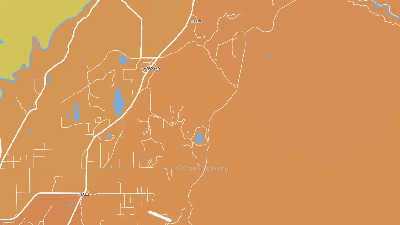 Cumberland, WA Map of Murder Rates