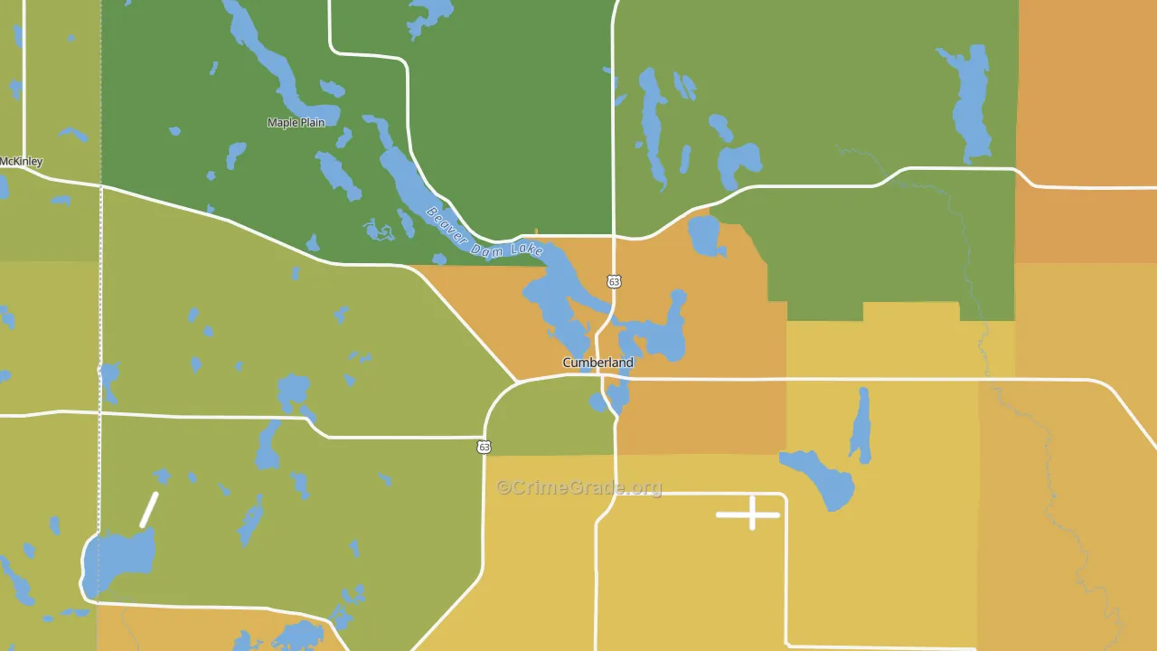 Cumberland, WI Map of Murder Rates