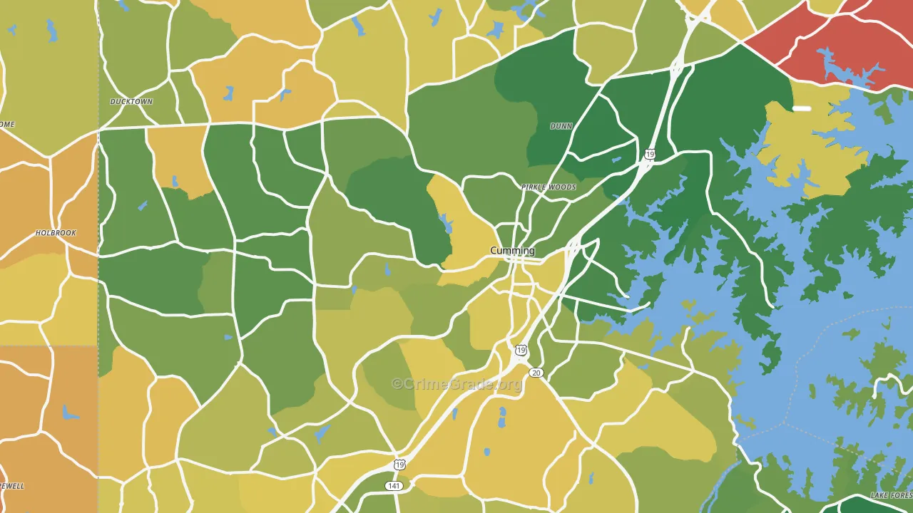 Cumming, GA Map of Murder Rates