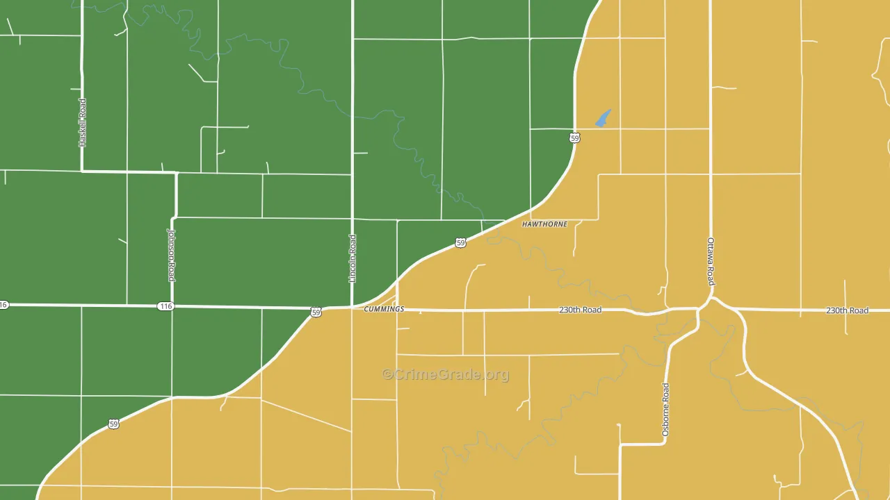 Cummings, KS Map of Murder Rates