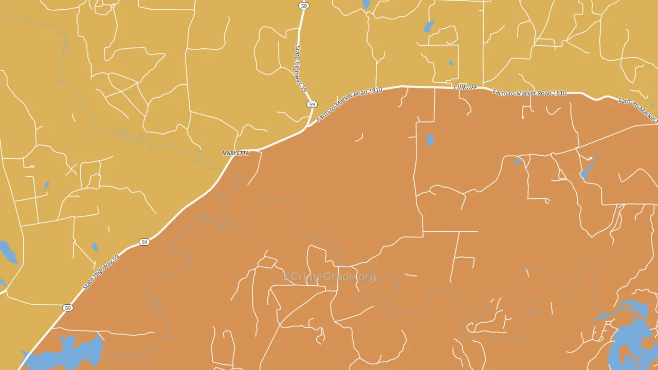 Cundiff, TX Map of Murder Rates