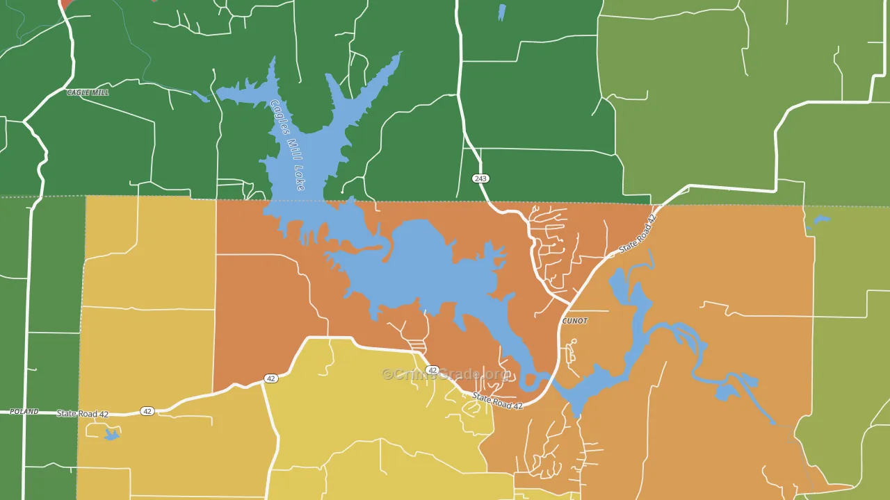 Cunot, IN Map of Murder Rates