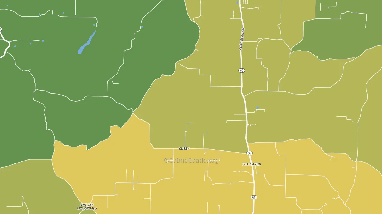 Curby, IN Map of Murder Rates