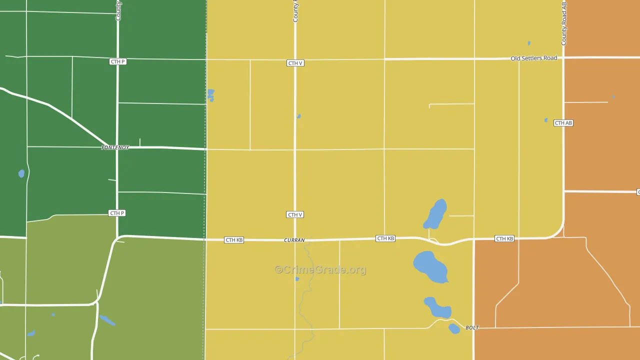 Curran, WI Map of Murder Rates