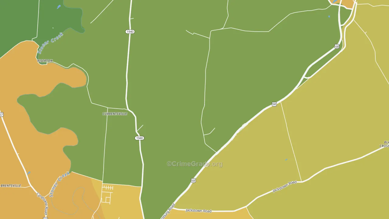 Currentsville, KY Map of Murder Rates