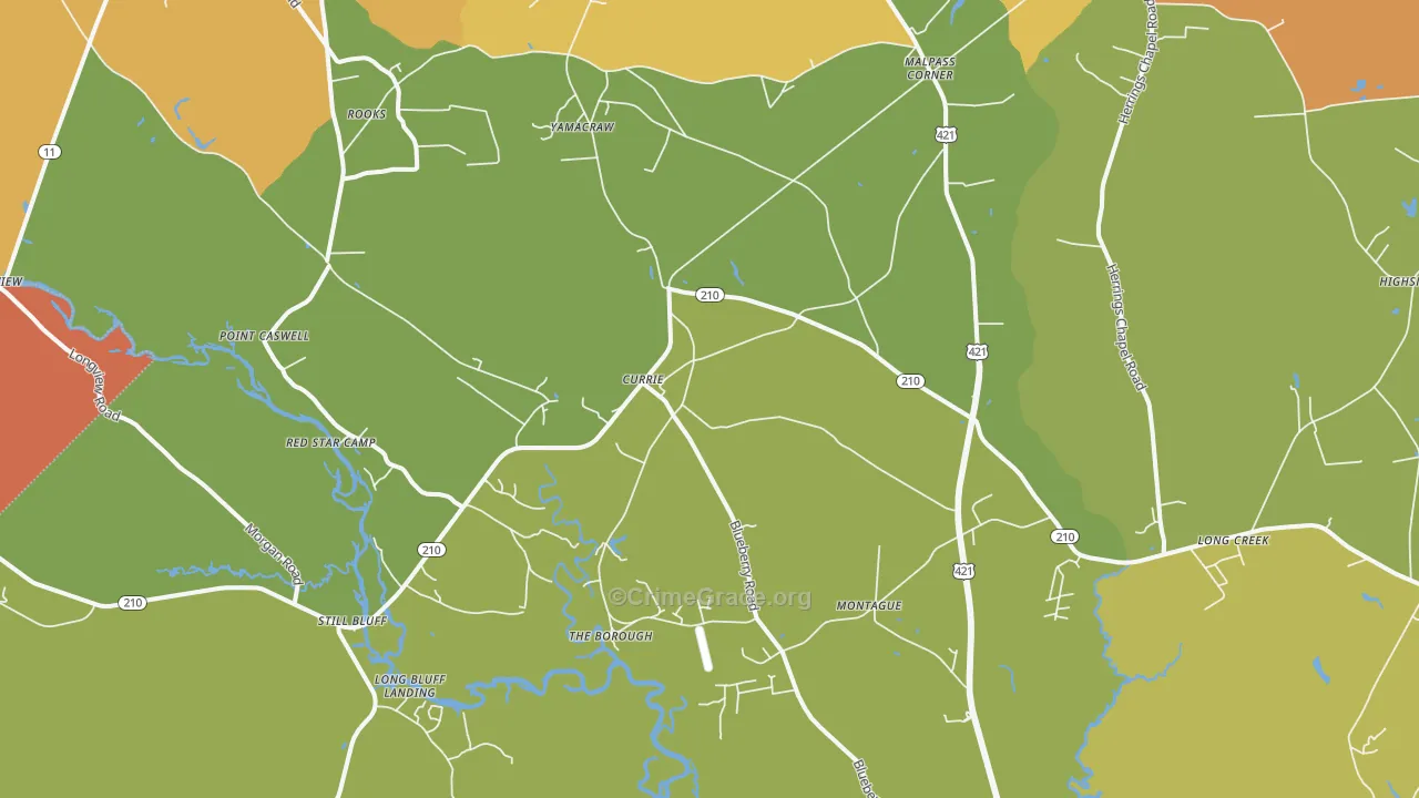 Currie, NC Map of Murder Rates