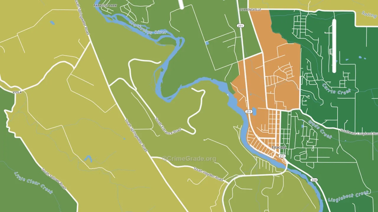 Currinsville, OR Map of Murder Rates