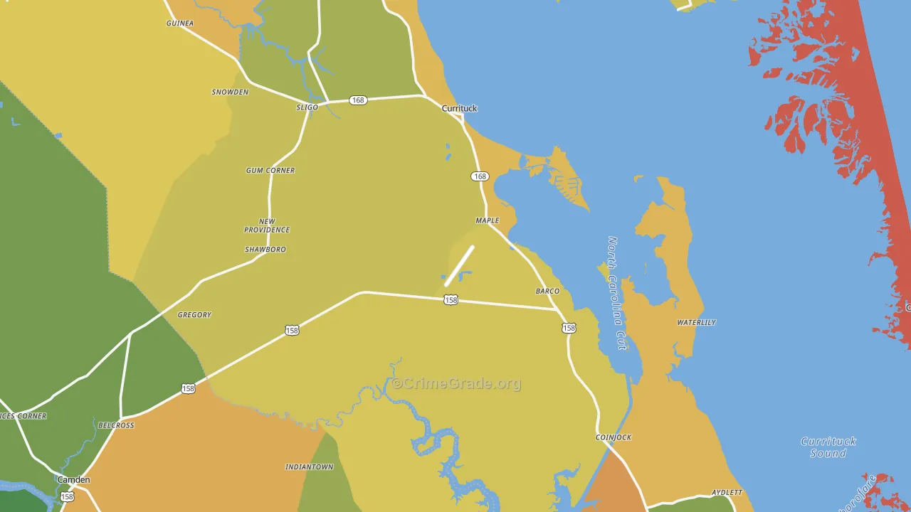 Currituck County, NC Map of Murder Rates