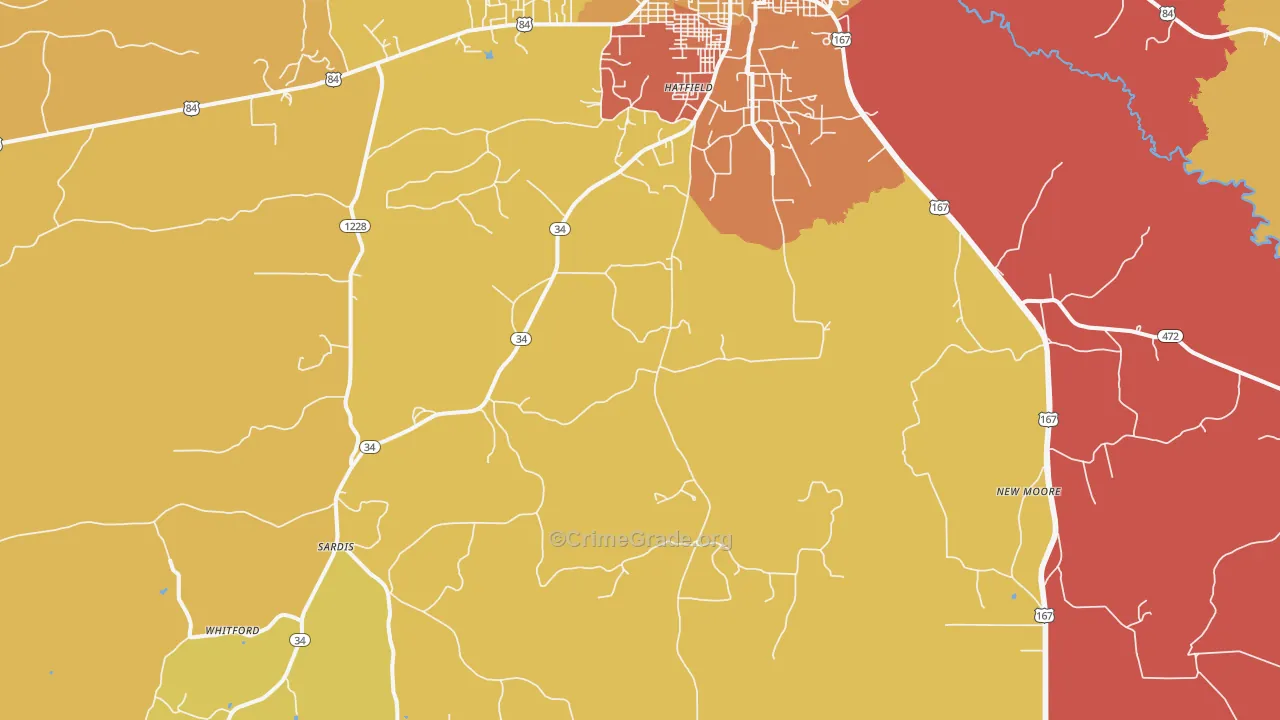 Curry, LA Map of Murder Rates