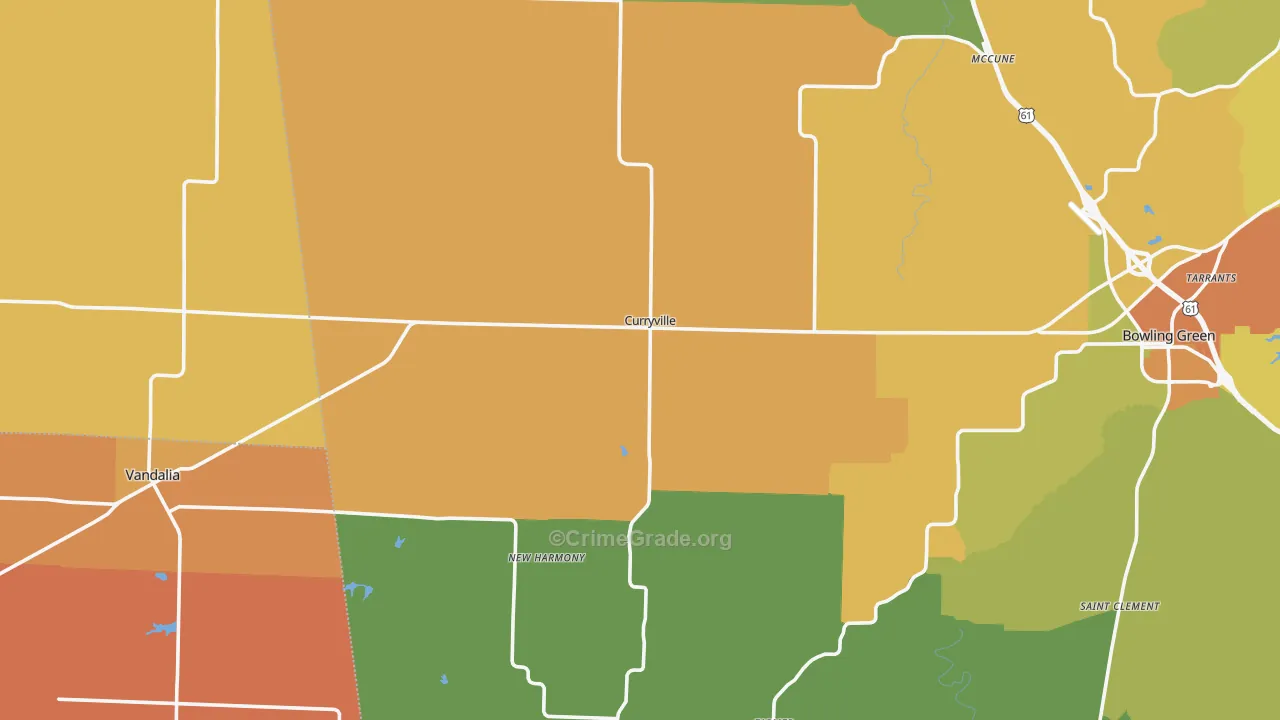 Curryville, MO Map of Murder Rates
