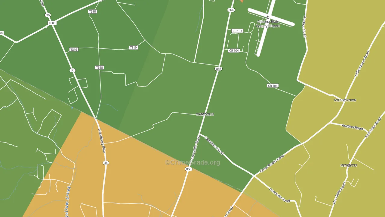 Curryville, PA Map of Murder Rates