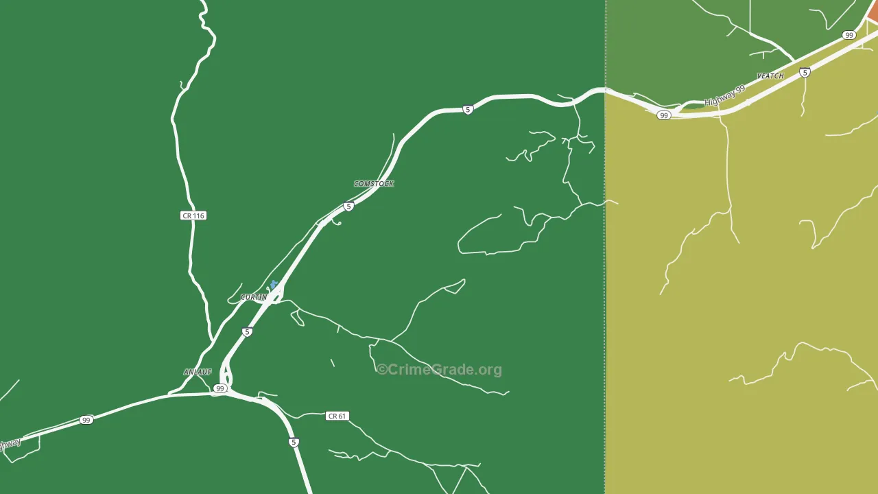 Curtin, OR Map of Murder Rates
