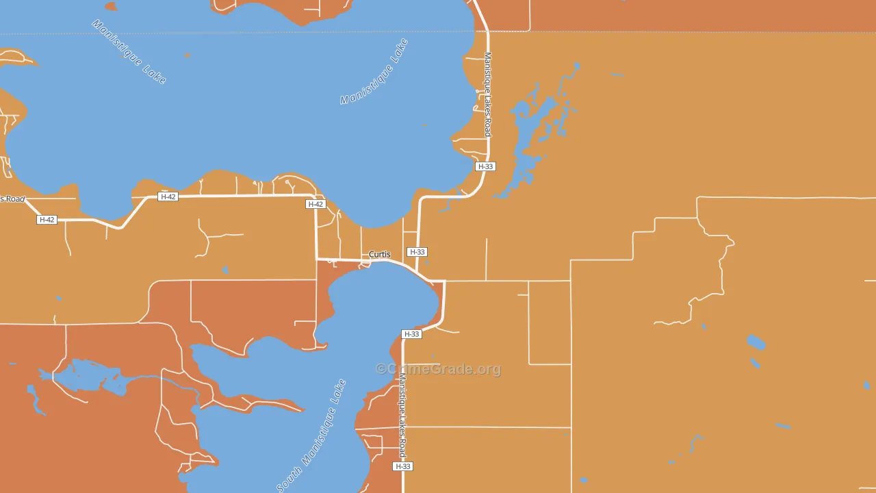 Curtis, MI Map of Murder Rates