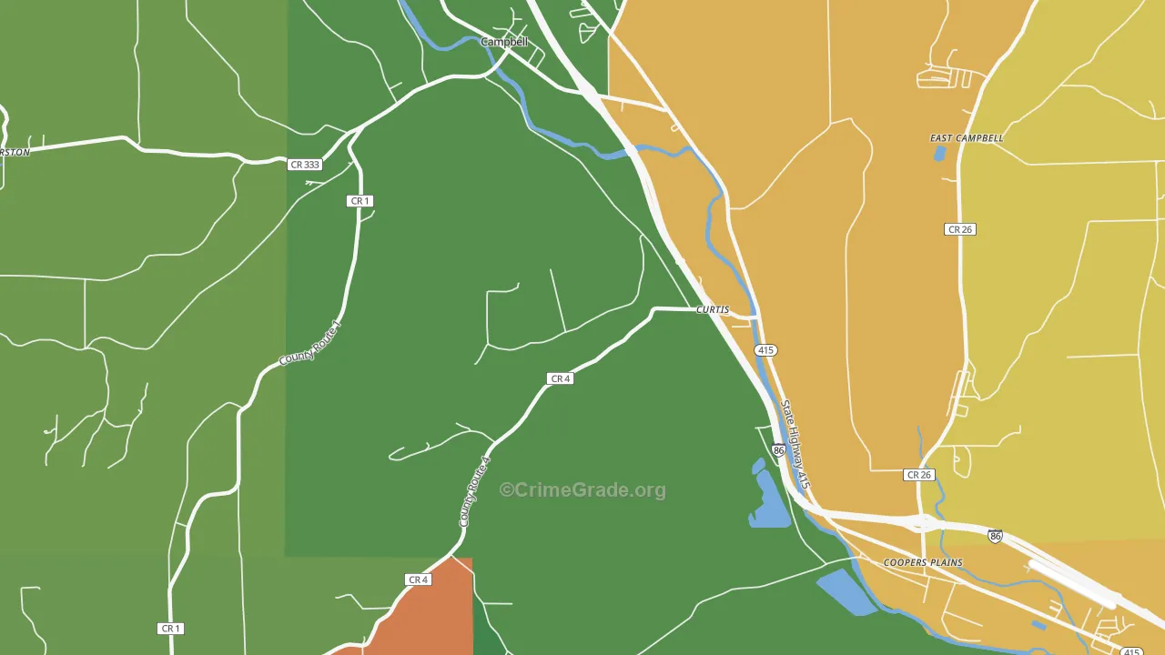 Curtis, NY Map of Murder Rates