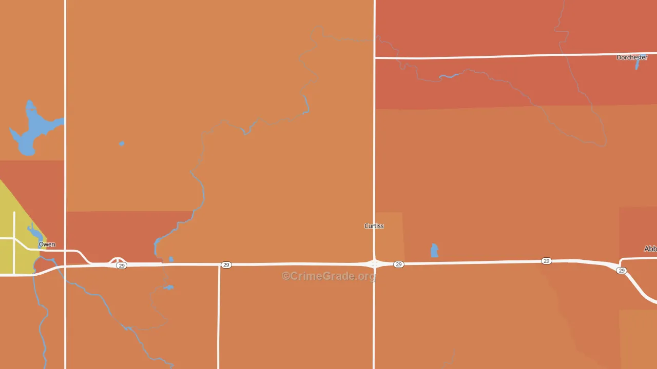 Curtiss, WI Map of Murder Rates