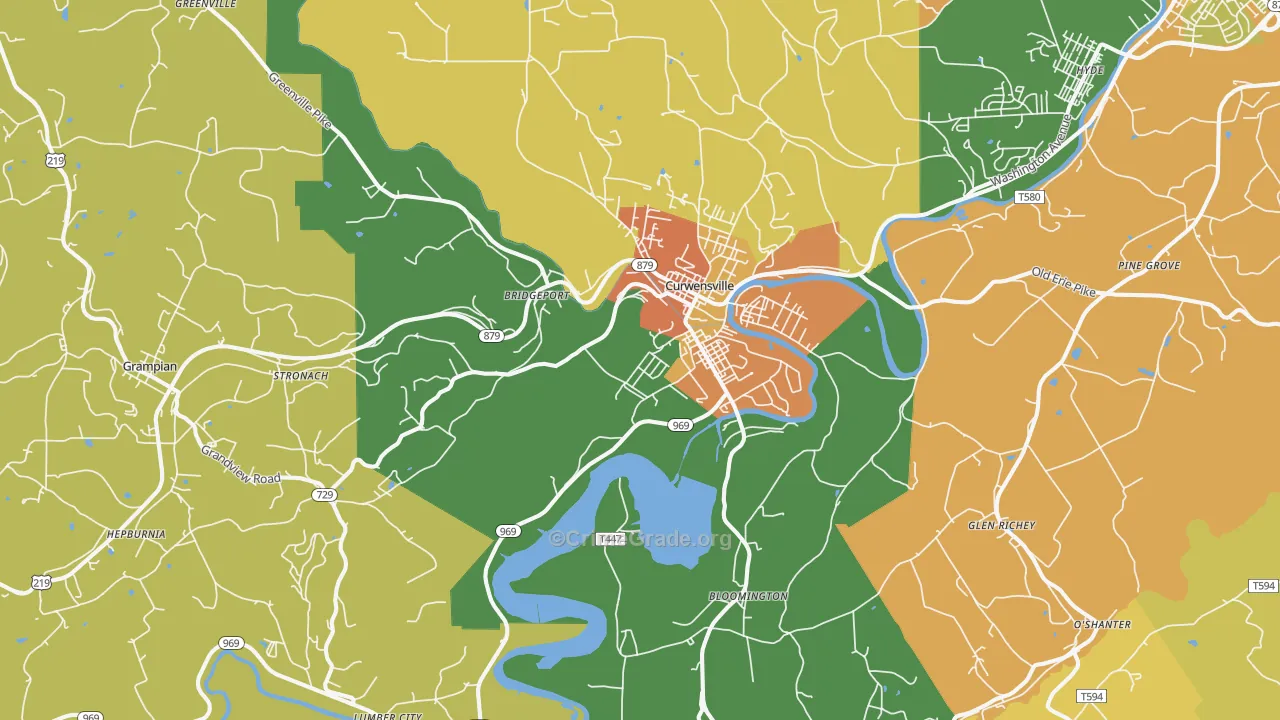Curwensville, PA Map of Murder Rates