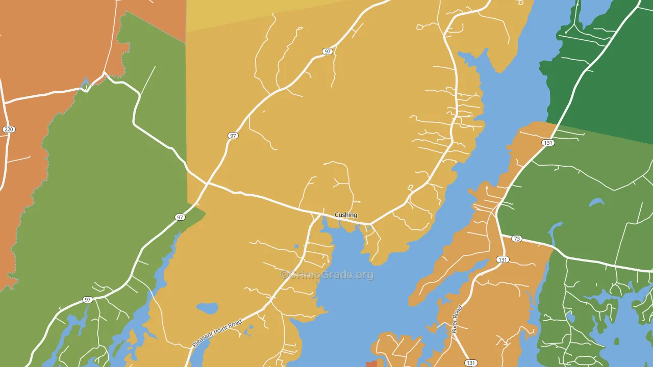Cushing, ME Map of Murder Rates