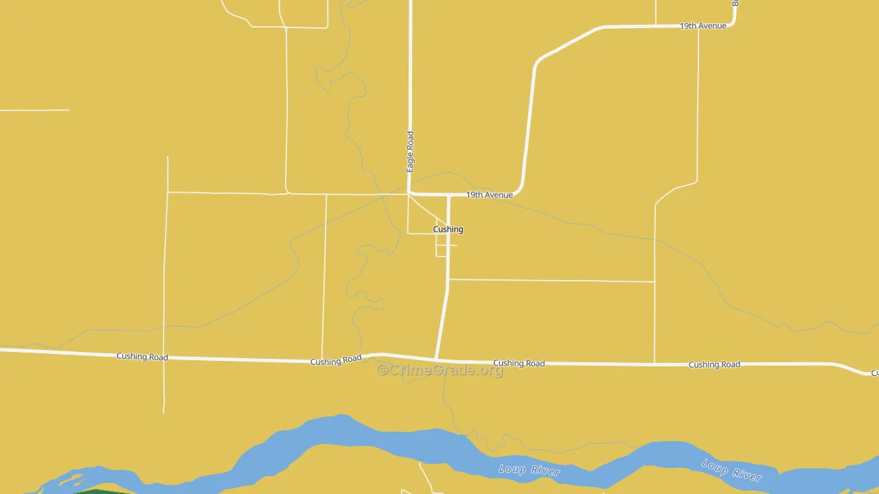 Cushing, NE Map of Murder Rates