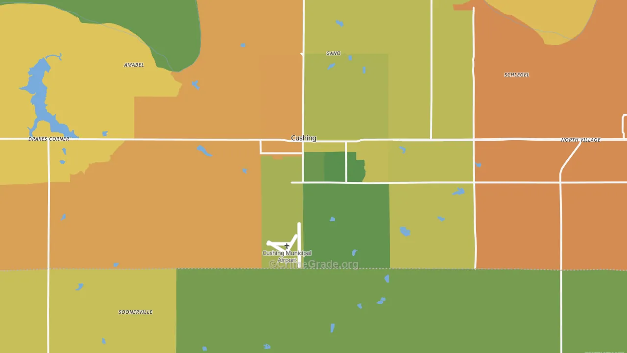 Cushing, OK Map of Murder Rates