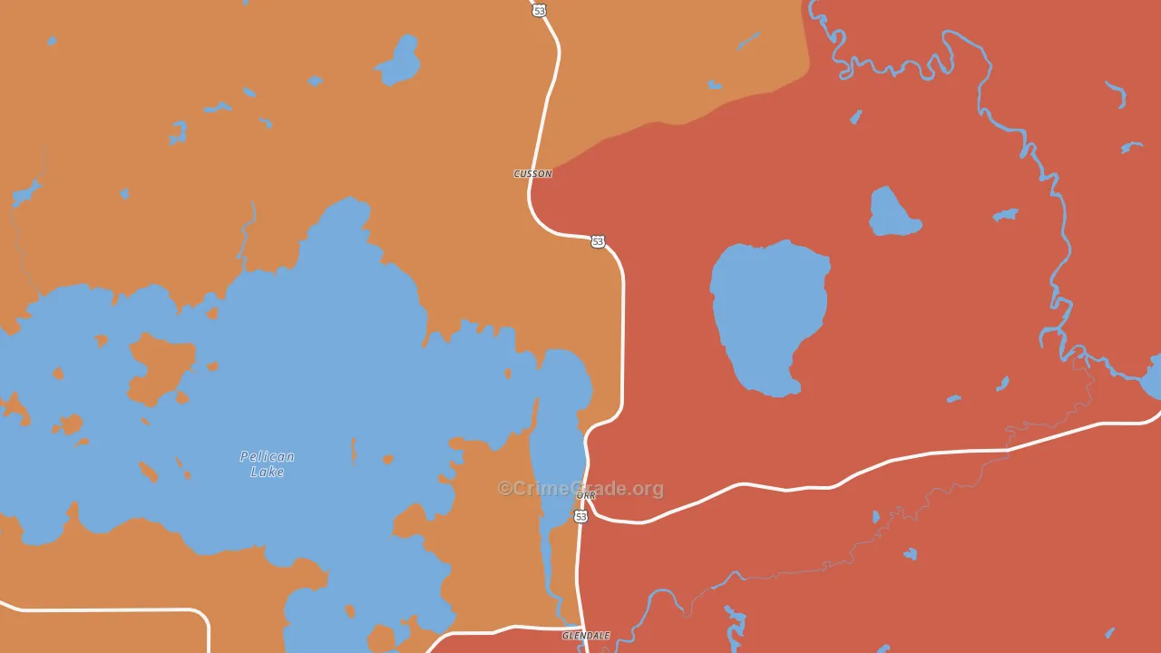 Cusson, MN Map of Murder Rates