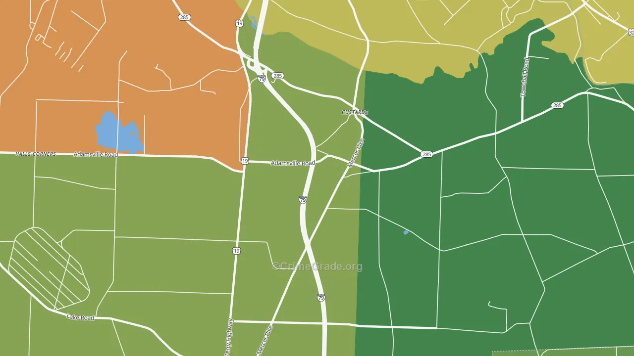 Custards, PA Map of Murder Rates