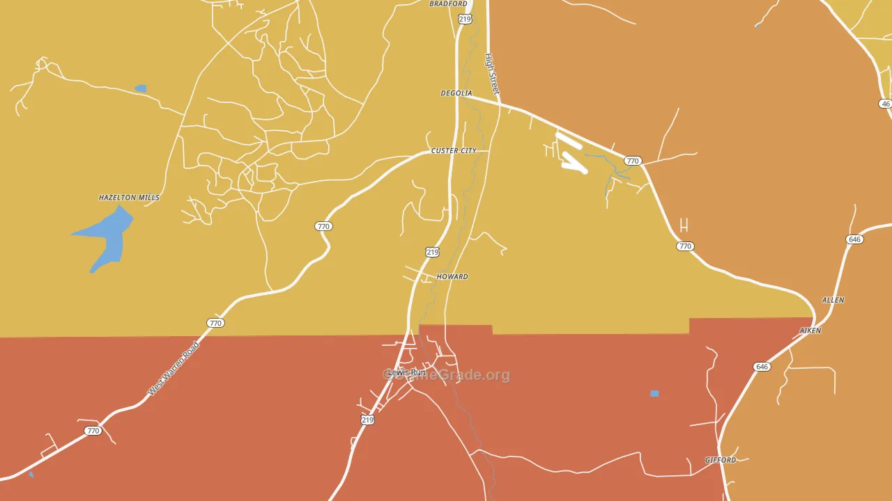 Custer City, PA Map of Murder Rates