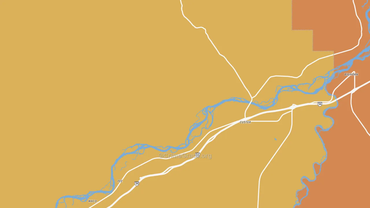 Custer, MT Map of Murder Rates