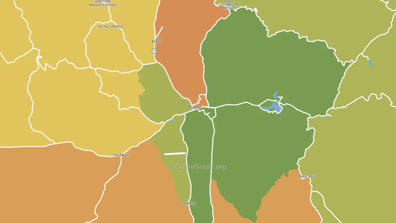 Custer, SD Map of Murder Rates