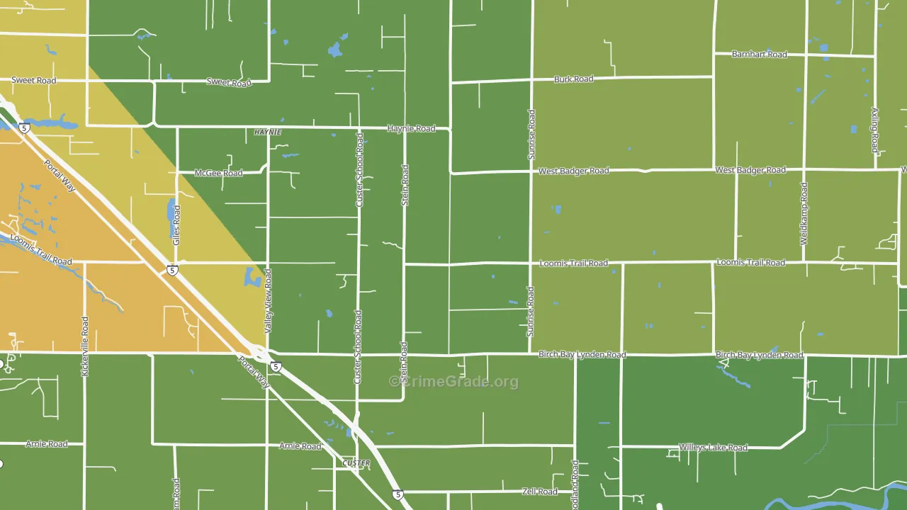 Custer, WA Map of Murder Rates