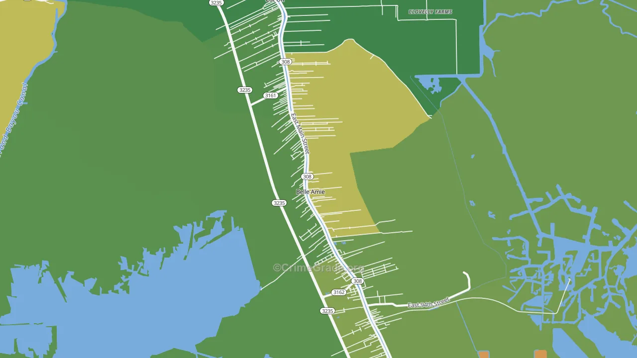 Cut Off, LA Map of Murder Rates
