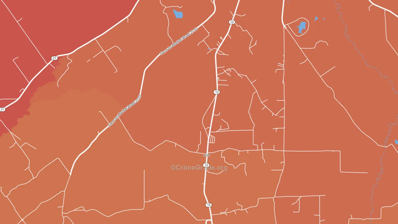 Cut, TX Map of Murder Rates