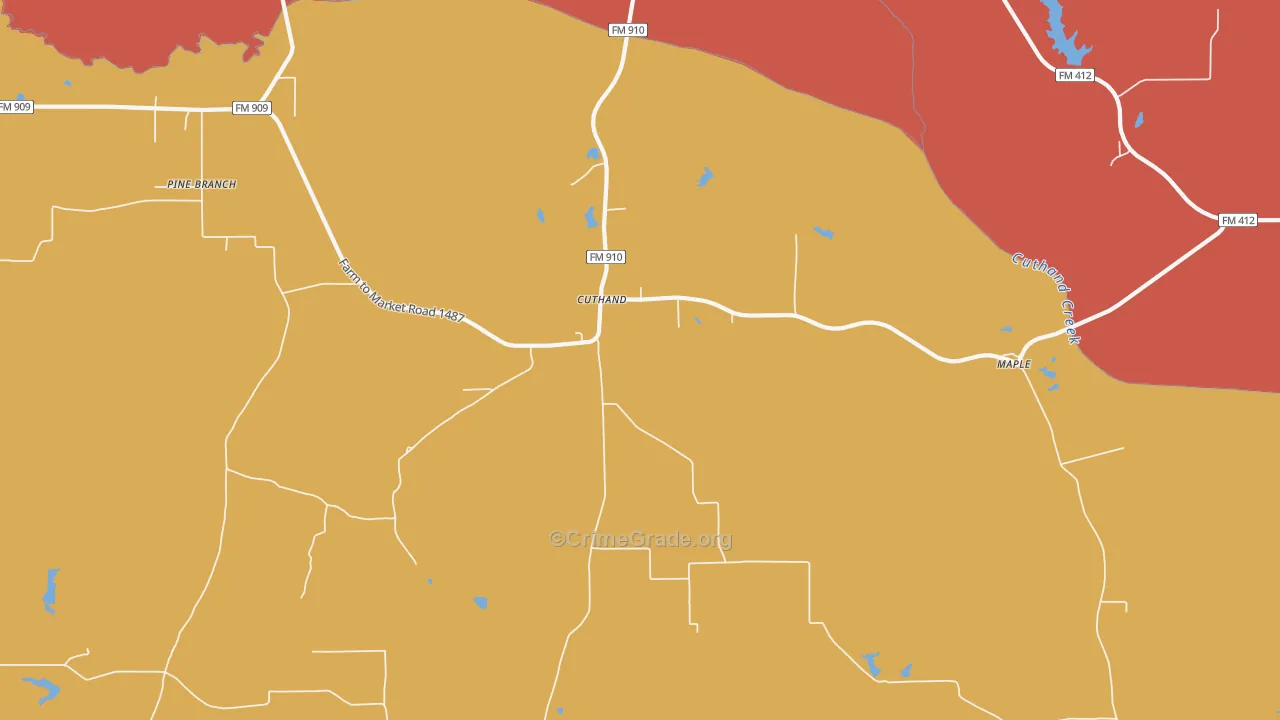 Cuthand, TX Map of Murder Rates