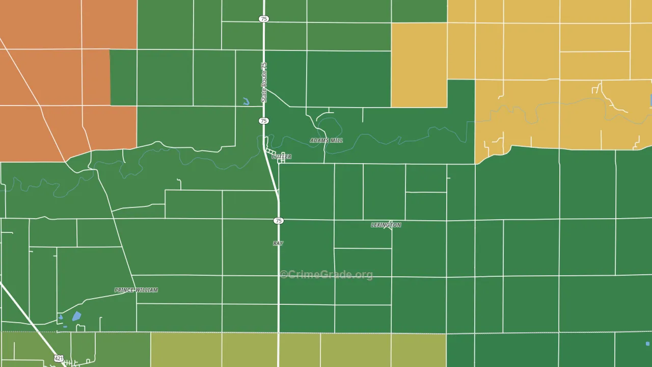 Cutler, IN Map of Murder Rates