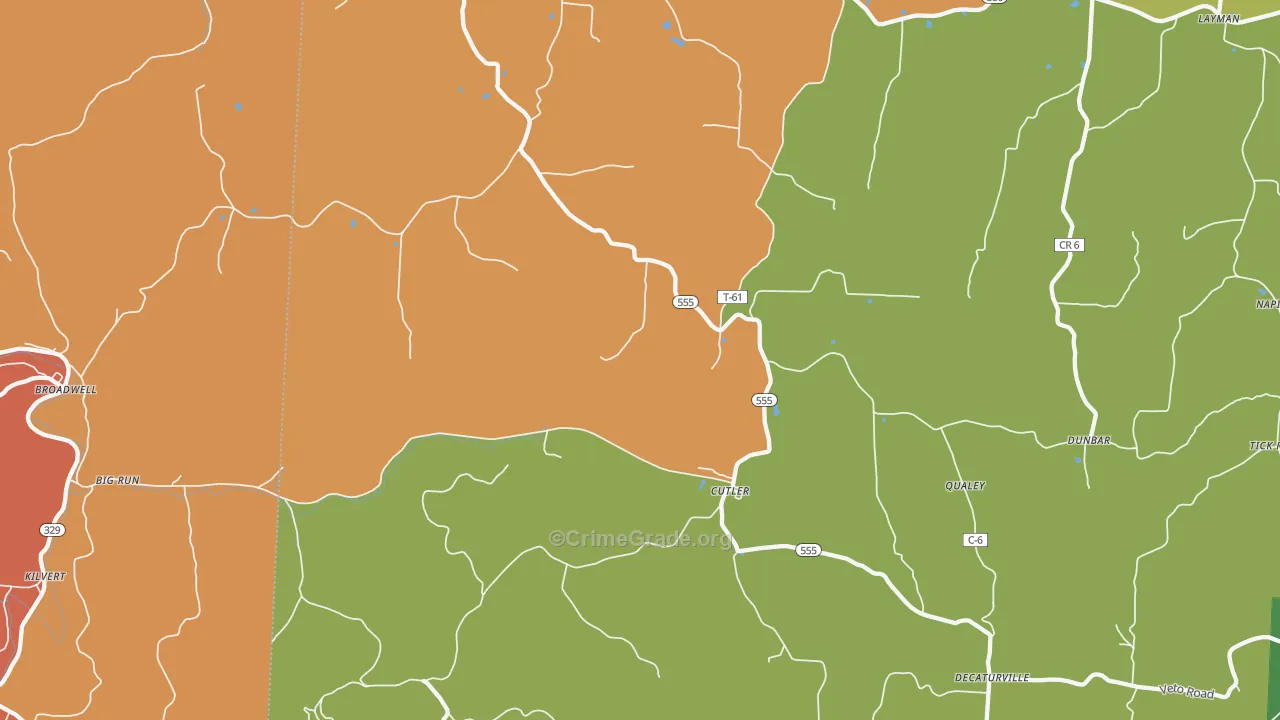 Cutler, OH Map of Murder Rates