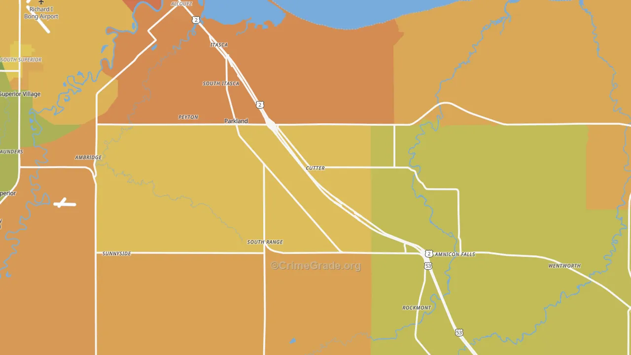 Cutter, WI Map of Murder Rates
