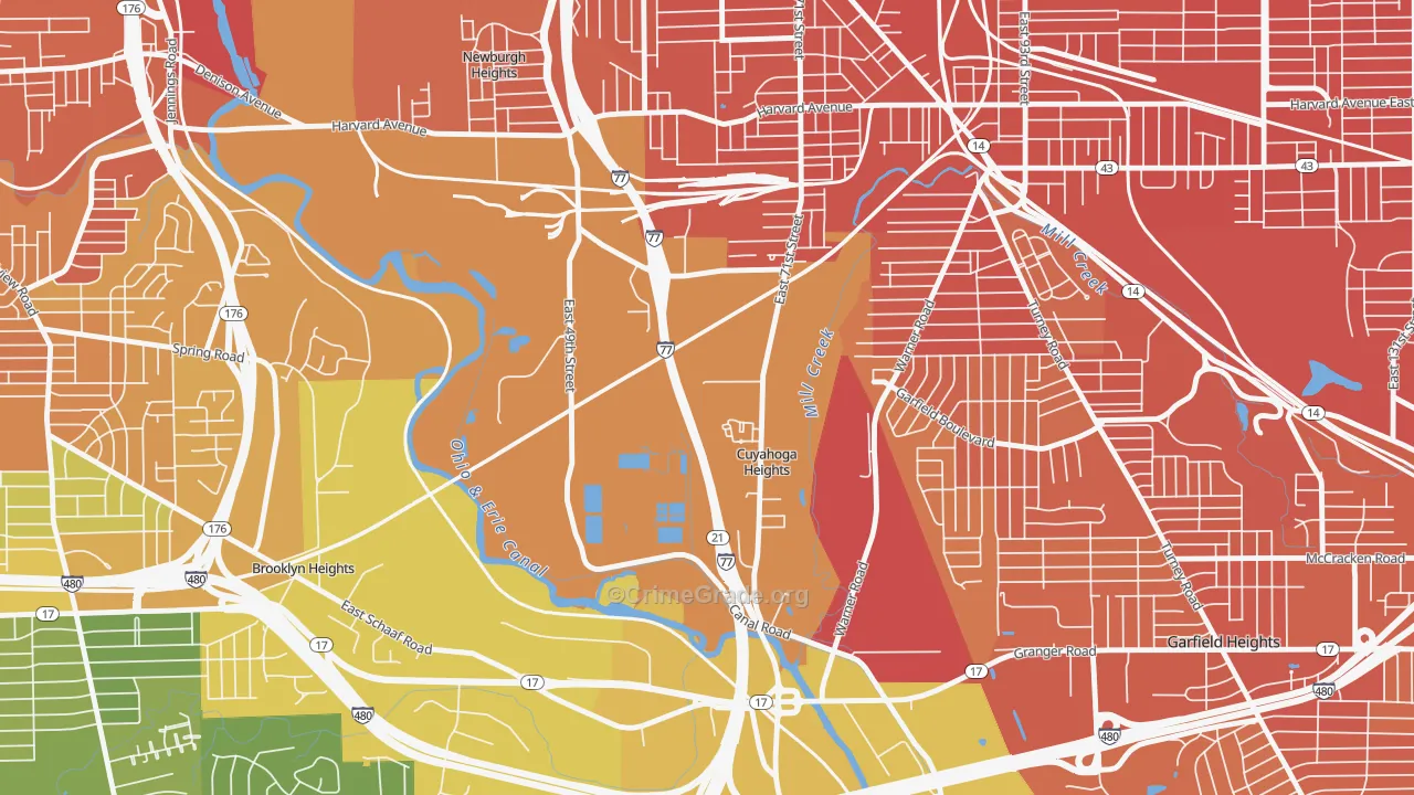 Cuyahoga Heights, OH Map of Murder Rates