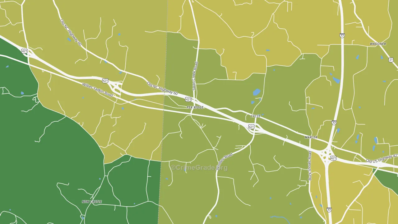 Cycle, NC Map of Murder Rates